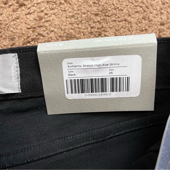 NWT Everlane The Authentic Stretch High-Rise Skinny Black Size 26 - Picture 9 of 10